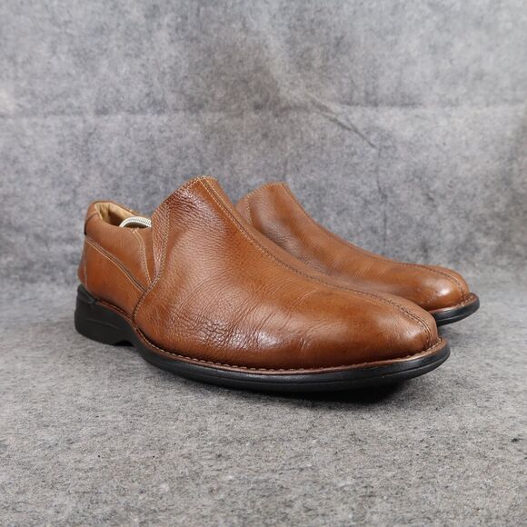 Johnston & Murphy Shoes Men 12 Slip On Loafer Dress Casual Leather Classic Brown - Picture 1 of 16